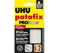 UHU Patafix Propower, pre-Cut Tablets, Extra Strong (up to 3 kg) and Reusable, 21 Tablets, Black