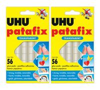 UHU Patafix Transparent Double-Sided Glue Pad Total 112 Pads, Pack of 2
