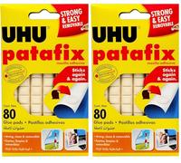 UHU PATAFIX WHITE 80 PADS BLISTER (Pack of 2)
