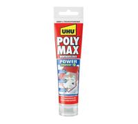 UHU POLY MAX Mounting Adhesive Power Tube, Transparent Mounting Adhesive and Sealant with High Final Strength, 115 g