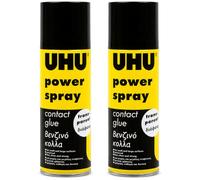 UHU Power Spray Permanent Transparent Adhesive Glue, Multi Material, 2 Pack