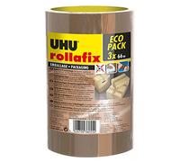 UHU Rollafix Packaging Tape Brown 3 x 66m x 50mm