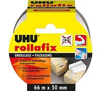 UHU Rollafix Packaging Tape Transparent 66 m x 50 mm