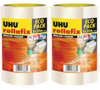 UHU Rollafix Packing Tape Packaging Tape Transparent 3 x 50 m (Pack of 2)