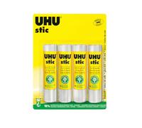 UHU stic, Glue Stick Without Solvent 4 x 21g sticsBlister, White