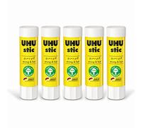 UHU stic, Glue Stick Without Solvent 5 x 40 g Blister, White