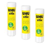 UHU Stic Glue Stick - Solvent Free - Clear Application - 8G - Pack of 3