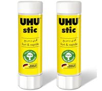UHU Stic Glue Stick - Strong and Fast, Solvent Free Adhesive - Clear Application - 40g - Pack of 2