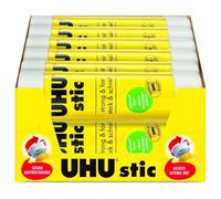 UHU Stic Solvent Free Glue Sticks - White Dries Clear - 40 g Tubes - Class Pack of 24 Stics
