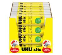 UHU Stic Solvent Free Glue Sticks - White Dries Clear - 8.2 g Tubes - Class Pack of 48 Stics
