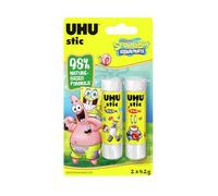 UHU Stick Glue Stick - 8.2g - Solvent Free - Clear Application - Twin Pack