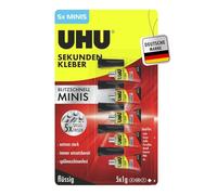 UHU Super Glue MINIS Liquid - Instant Glue, Ultra Fast and Strong - Liquid Formula for Small Repairs - Transparent, Solvent-Free - Practical 5 x 1g Mini Tubes