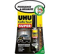 UHU Strong and Safe Super Glue Adjustable Super-strong and Fast Odourless in Tube 7g Ref 39710, transparent