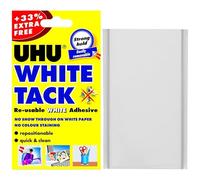 UHU White Tack Reusable Adhesive Putty Strong Hold Easily Removable No Show Through on White Paper Repositionable Sticky Tack for Photo Mounting Art Crafts Decorations School Office Home Use