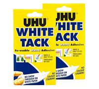 UHU White Tack Twin Pack - Sticky Reusable Adhesive Putty