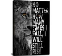UHVBBCO Framed Inspirational Lion Office Canvas Wall Art Black and White Animal Prints Modern Motivational Quotes Picture Wall Decor Inspiring Poster for Living Room Study Home Decoration, 12x16in
