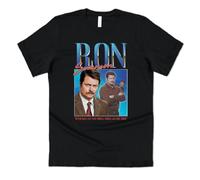 UHYft66AWZ Ron Swanson Homage T-Shirt Black M