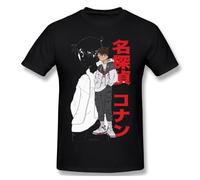 UHYft66AWZ Shinichi Kudo Clothes Design Janpanese Detective Conan Suspense Manga T-Shirt Black S