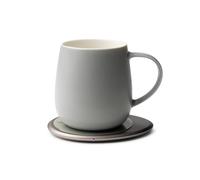 Ui 3 Self-Heating Mug Set - Soft Gray | 12 fl oz / 355 mL Ceramic Coffee & Tea Mug Set with Heating Pad