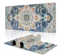 Uiaoiais Desk Mat,Bohemian Textile Rug Texture Mouse Pad,31.5""X15.7"" Large Desk Pad with Stitched Edge Non-Slip Base Keyboard Big Mouse Pad for Office Home Work Gaming, WDQ-D10