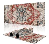 Uiaoiais Desk Pad,Persian Style Textile Rug Texture Gaming Mouse Pad,31.5"X15.7" Extended Gaming Mouse Pad Mat with Stitched Edge Non-Slip Base Big Desk Mat for Office Keyboard Laptop