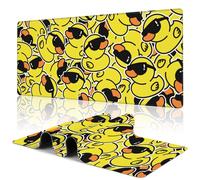 Uiaoiais Gaming Mouse Pad,Kawaii Cute Yellow Duck Desk Pad,31.5"X15.7" Extended Gaming Mouse Pad Mat with Stitched Edge Non-Slip Base Big Mouse Pad for Office Keyboard Laptop