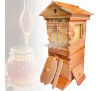 UIBAO Beehive Starter Kit Complete Bee Box with Observation Window & Honey Spout Bee Hive for Beekeeping Includes Carpenter Bee House,Automatic Harvesting,for Beekeepers