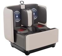 UIBAO Comfier 2-in-1 Foot Massager & Ottoman Foot Rest, Heated Shiatsu Foot and Calf Massager, Deep Kneading & Compression, Perfect for Tired Legs, Ankles and Plantar Fasciitis Relief Off-White