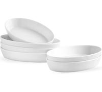 UIBFCWN Au Gratin Baking Dishes, 7.5''x4.5'' Ceramic Oval Baking Dish for Single Serving, Individual Casserole Dishes Oven Safe, Au Gratin Pans for Lasagna & Cobblers, 11.5oz, Set of 6