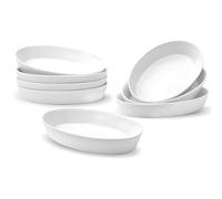 UIBFCWN Au Gratin Baking Dishes, 7.5''x4.5'' Ceramic Oval Baking Dish for Single Serving, Individual Casserole Dishes Oven Safe, Au Gratin Pans for Lasagna & Cobblers, 11.5oz, Set of 8