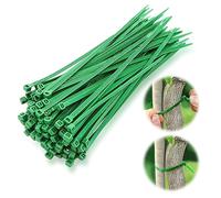 UICCVOKK 100pcs Green Nylon Self-Locking Adjustable Plant Ties