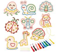 UICCVOKK 10Pcs Kids Sewing Kit, Montessori Toys for Toddlers and Ages 3-7, Fine Motor Skill Toys Busy Board, Fun Sewing DIY Craft Ornaments, Kids Educational Stitching Kits Craft