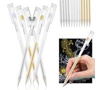 UICCVOKK 18 Pieces Gel Ink Pens for Art White Gold Silver Highlight Pen for Artists White Pen for Black Paper, 0.5 mm Fine Point Sketching Pens for Journaling Wedding Invitations Coloring Book