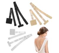 UICCVOKK 3 Pairs of Low Back Bra Converters, 3 Hook & Loop Closures 3 Colours of Elastic Bra Straps, Backless Bra Extenders, Low Back Adjustable Women's Bra Extenders, Nude Black for Backless Dresses