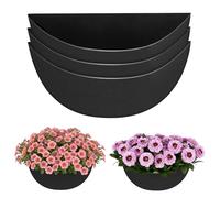 UICCVOKK 3 PCS 12 Inch Hanging Basket Liners, Half Round Felt Planter Liner Coconut Liners Alternative, Basket Liners Replacement for Hanging Basket Indoor Outdoor, Black