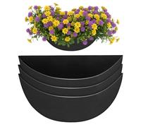 UICCVOKK 3 PCS Hanging Basket Liners, Half Round Felt Planter Liner Coconut Liners Alternative, Basket Liners Replacement for Hanging Basket Indoor Outdoor, Black (14 Inch)