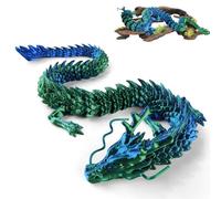 UICCVOKK 3D Printed Dragon, Full Articulated Crystal Dragon Fidget Toy, Home Office Decor Executive Desk Toys, Adults Fidget Toys for ADD/ADHD/Autism (Laser Green)
