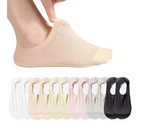 UICCVOKK 6 Pairs Women No Show Nylon Socks Large Area Mesh Ultra Breathable Ice Silk Low Cut Liner Invisible Socks Non Slip Cotton Bottom Casual Ankle Sock Boat Sock For Loafer Flats (6 Colors)