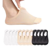 UICCVOKK 6 Pairs Women Nylon No Show Socks Large Area Mesh Ultra Breathable Ice Silk Low Cut Liner Invisible Socks Non Slip Cotton Bottom Casual Ankle Sock Boat Socks For Loafer Flats (3 Colors)