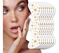 UICCVOKK 8 Pcs Glitter Freckles,Face Tattoos,Sparkle Freckle, Temporary Tattoo,Gold Stardust Speckles & Sparkle Freckle Patches, Face Glitter Makeup Speckles for Graduation, Music, Masquerade