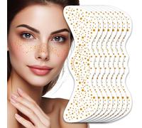 UICCVOKK 8 PCS Glitter Freckles, Face Tattoos, Sparkle Freckle, Temporary Tattoo,Gold Stardust Speckles & Sparkle Freckle Tattoo, Face Glitter Makeup Speckles for Graduation, Music, Masquerade
