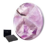 UICCVOKK Amethyst, Worry Stone, Natural Amethyst Carved Thumb Worry Stone, Pocket Palm Crystal for Meditation Reiki Anxiety Relief, for Women Polished Reiki Balancing Pocket Massage Crystal