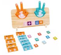 UICCVOKK Counting Blocks, Alphabet Toys, Wooden Maths Games Toy for Kids, Double Sided Finger Counting & Number Tracing Board, Montessori Toys for Boys Girls Gifts for 3 4 5 Year Old