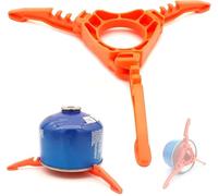 UICCVOKK Foldable Gas Canister Holder - Stabilising Stand for Outdoor Camping & Hiking (Orange)