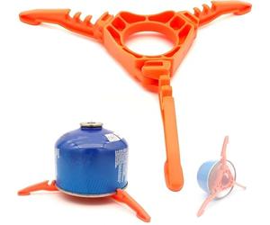 UICCVOKK Foldable Gas Canister Holder - Stabilising Stand for Outdoor Camping & Hiking (Orange)