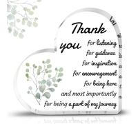 UICCVOKK Thank You Gifts for Women Men, Appreciation Gifts for Teacher, Boss, Coworker, Heart Shape Acrylic Sign Desk Decor