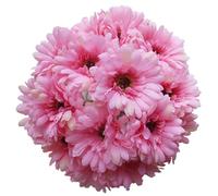 UICerland 15 Pcs Artificial Silk Flowers Fake Single Stem Gerbera Bouquet for Wedding Party DIY Decorative Flora Outdoor Indoor Home Garden Office Hotel (Pink)