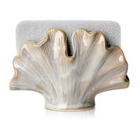 Uiddo Ceramic Sponge Holder,Sponge Holder for Kitchen Sink,Compact Sink Caddy Organizer-Scouring Pad and Dish Sponge Holder,Farmhouse Kitchen Decor Cute Kitchen Gadgets Accessories(Brown Grey)