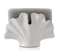 Uiddo Ceramic Sponge Holder,Sponge Holder for Kitchen Sink,Compact Sink Caddy Organizer-Scouring Pad and Dish Sponge Holders,Farmhouse Kitchens Decor Cute Kitchen Gadgets Accessories(White)