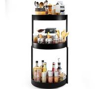 Uideyvi 3 Tier Spice Rack Organizer, Lazy Susan Organizer for Kitchen, Metal Three Tier Lazy Susan, With Rotating Function, Kitchen Storage Supplies, 11 Inch, Black